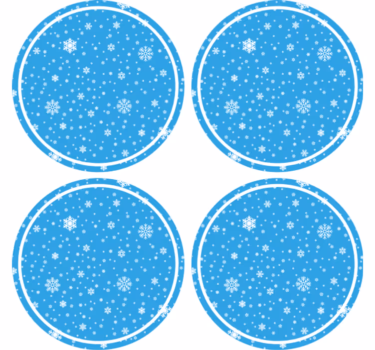 Kerst onderzetters sneeuwvlok patroon rond - TenStickers