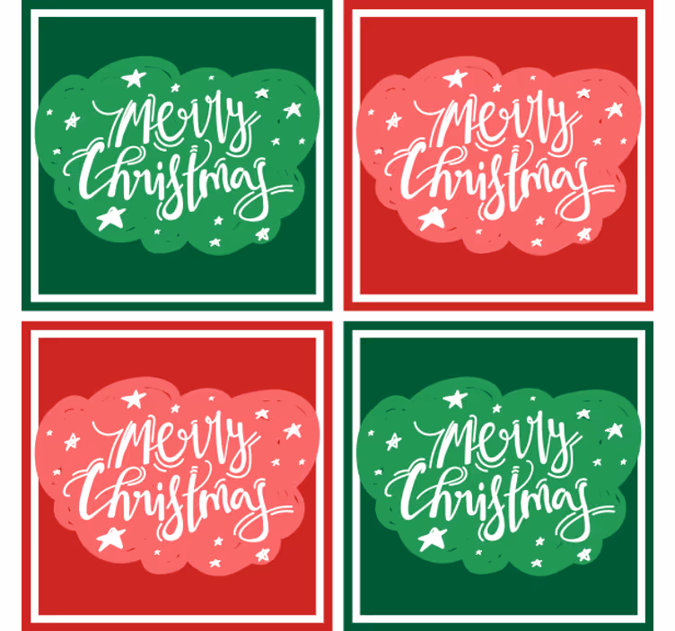 Kerst onderzetters feestelijke blije typografie - TenStickers