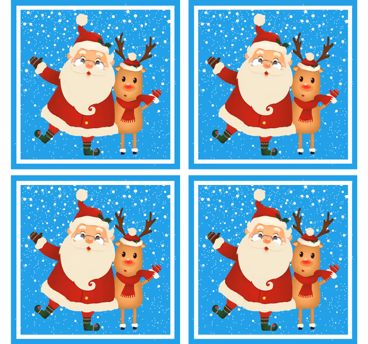 Kerst onderzetters kerstman en rendieren - TenStickers