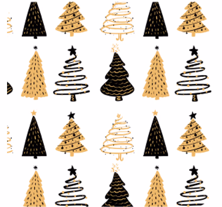 Kerst onderzetters gestileerd boompje patroon - TenStickers