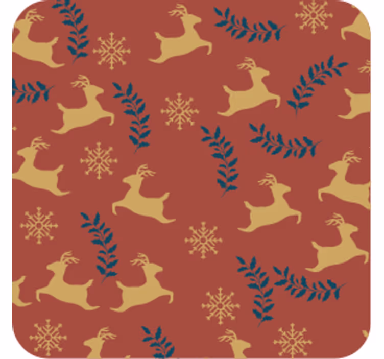 Kerst onderzetters galloperende rendier patroon - TenStickers