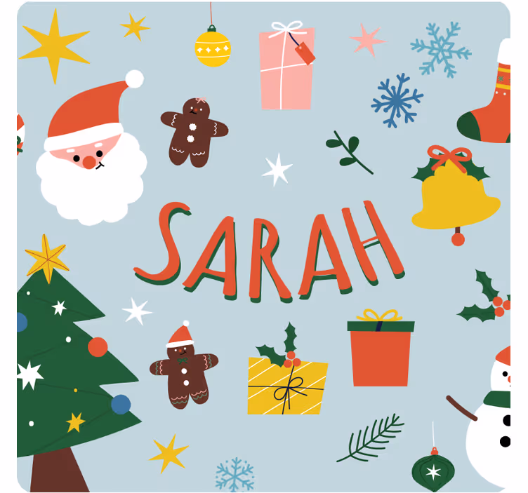 Kerst onderzetters feestelijke kerstman en cadeaus - TenStickers