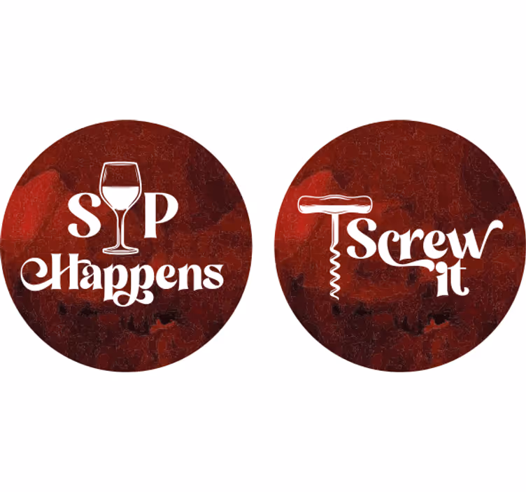 Tekst onderzetters wijnhumor uitspraken - TenStickers