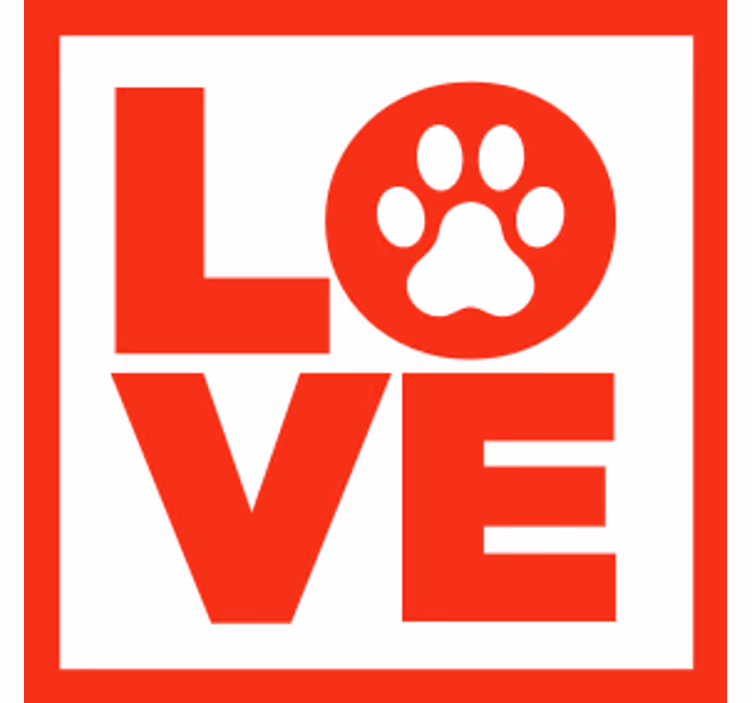 Tekst onderzetters love poot ontwerp - TenStickers