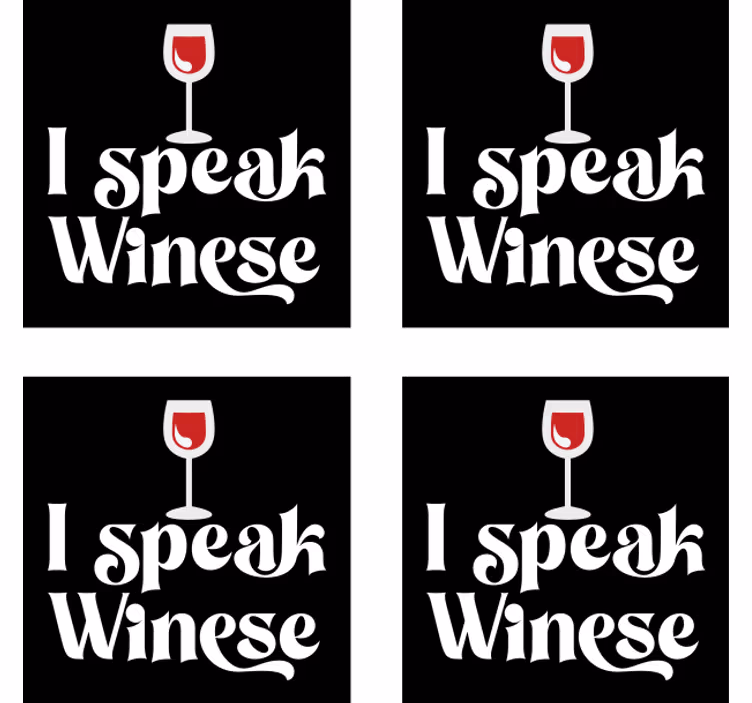 Bier onderzetters met wijnglas humor - TenStickers