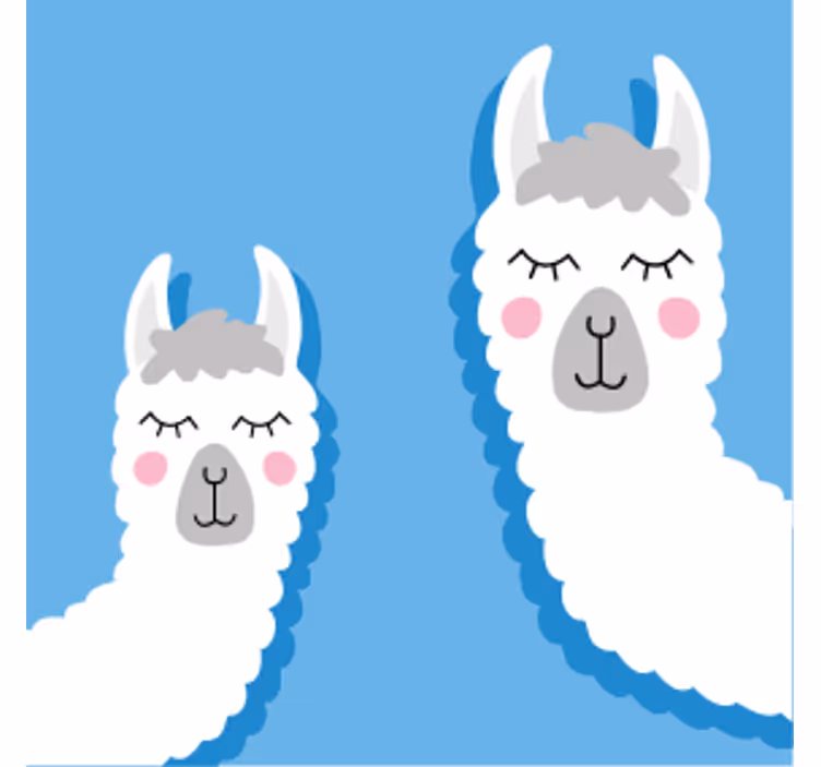 Enge onderzetters met speelse lama karakters - TenStickers