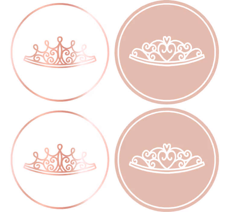 Moderne onderzetters elegante tiara iconen - TenStickers