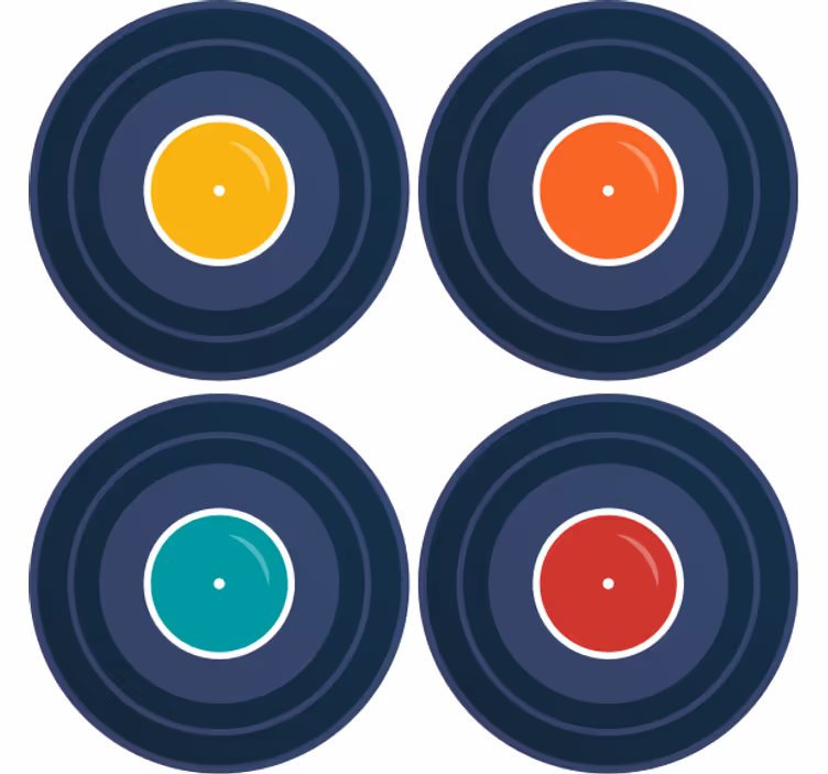 Enge onderzetters kleurrijke vinyl inspiratie - TenStickers