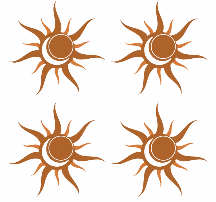 Onderzetters zonnesymbool met curven - TenStickers