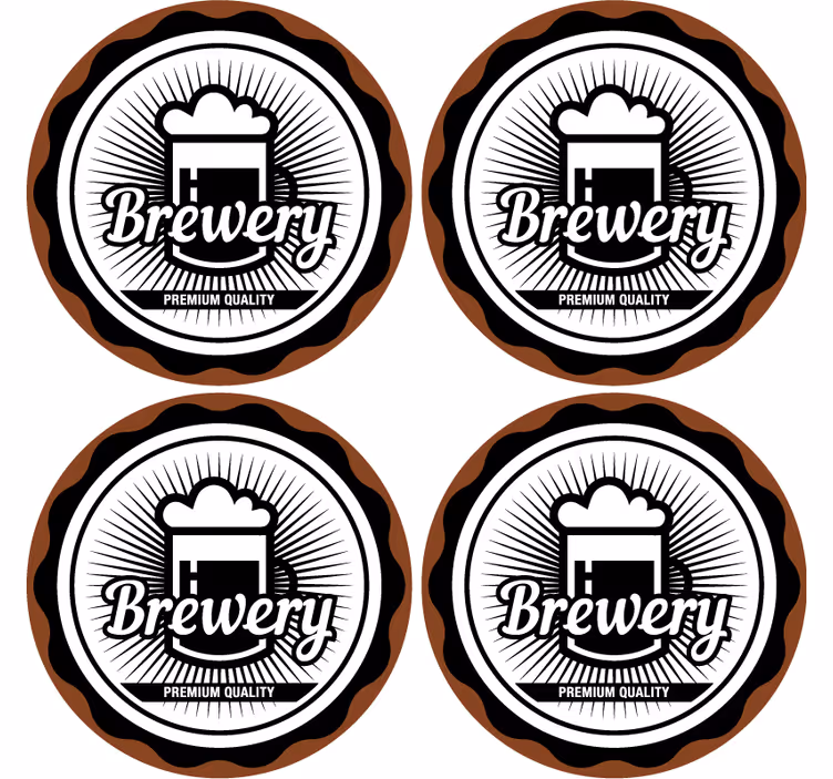 Bier onderzetters brewery premium quality emblem - TenStickers