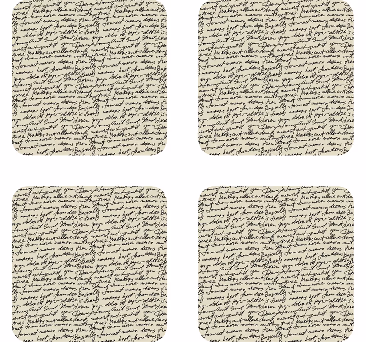 Tekst onderzetters elegante schriftpatronen - TenStickers