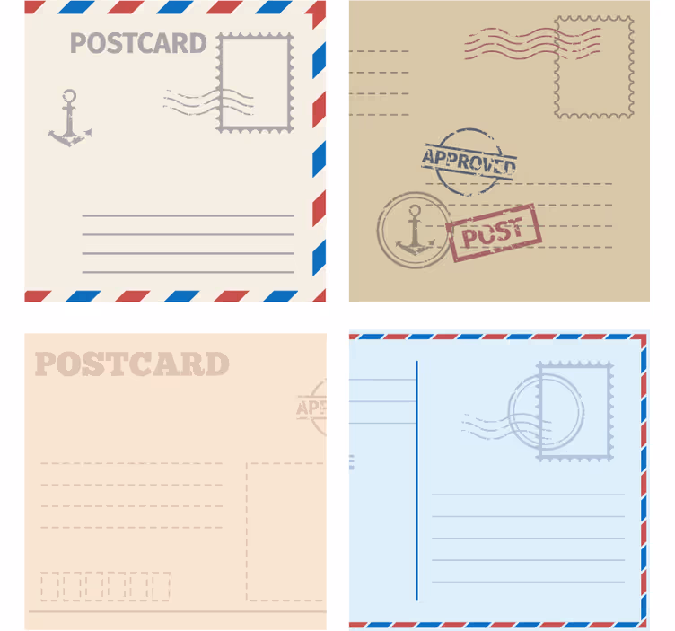 Moderne onderzetters met vintage ansichtkaartdesign - TenStickers