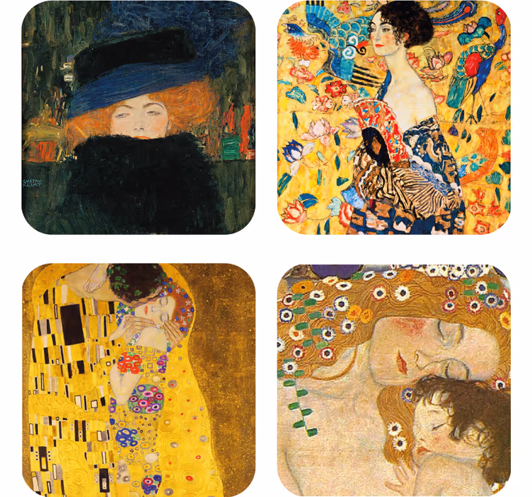 Vintage onderzetters klassieke kunstportretten display - TenStickers