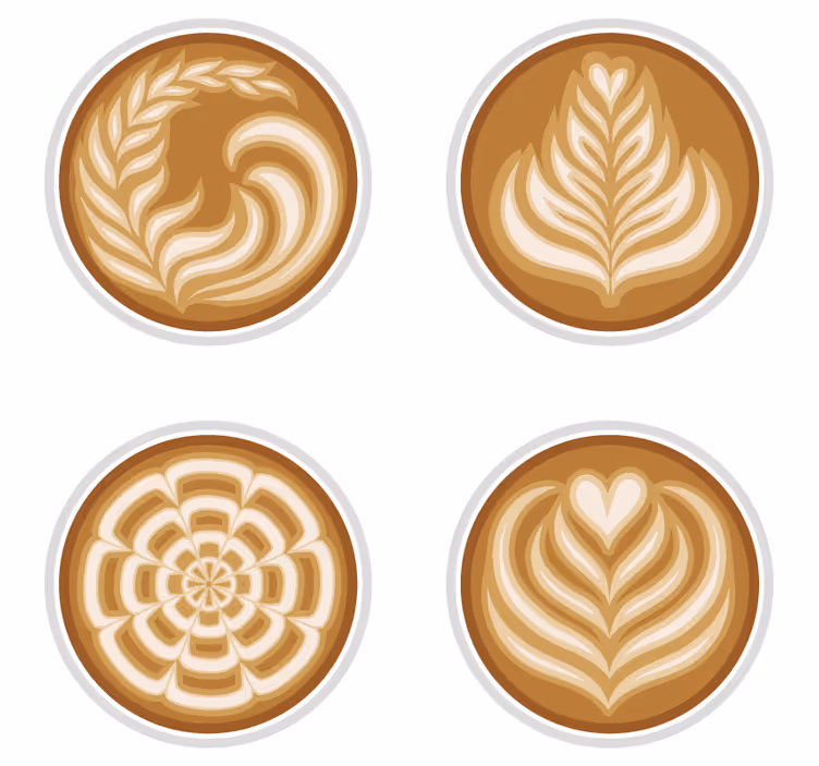 Enge onderzetters latte art patronen - TenStickers