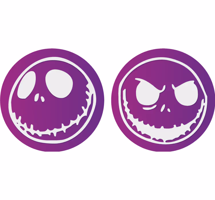 Halloween onderzetters schedelgezicht figuren - TenStickers