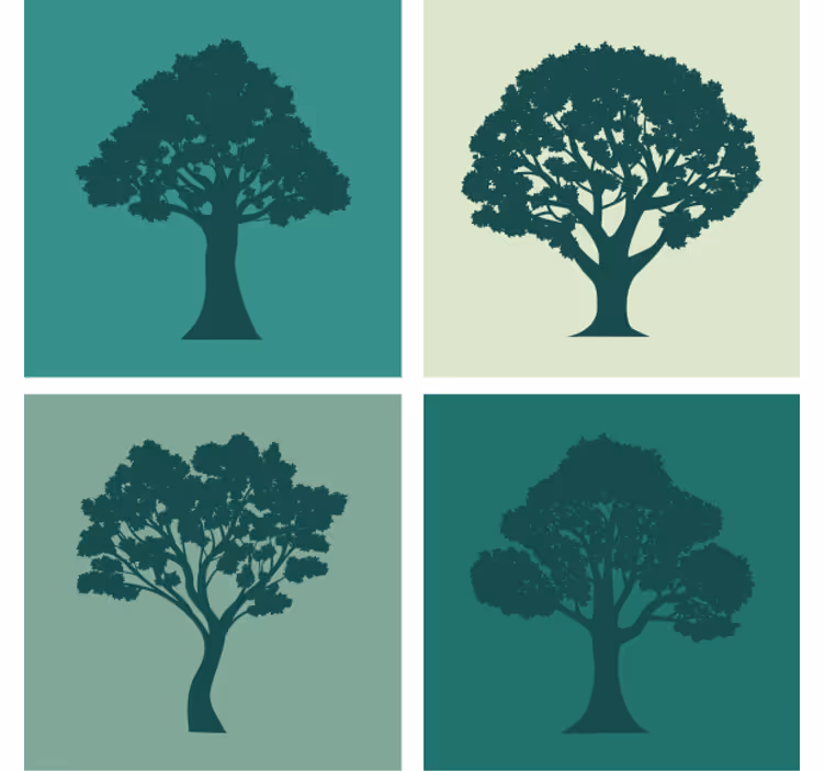 Onderzetters silhouetten bomen collectie - TenStickers