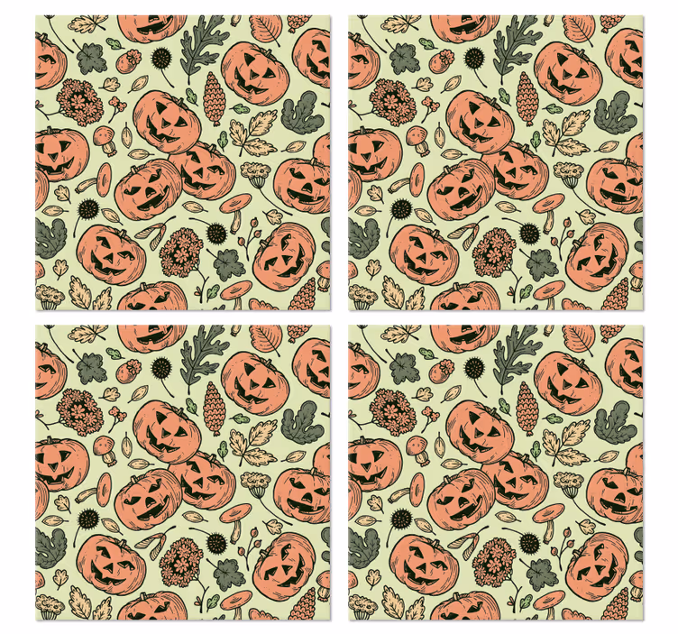 Pompoenen halloween onderzetter - TenStickers
