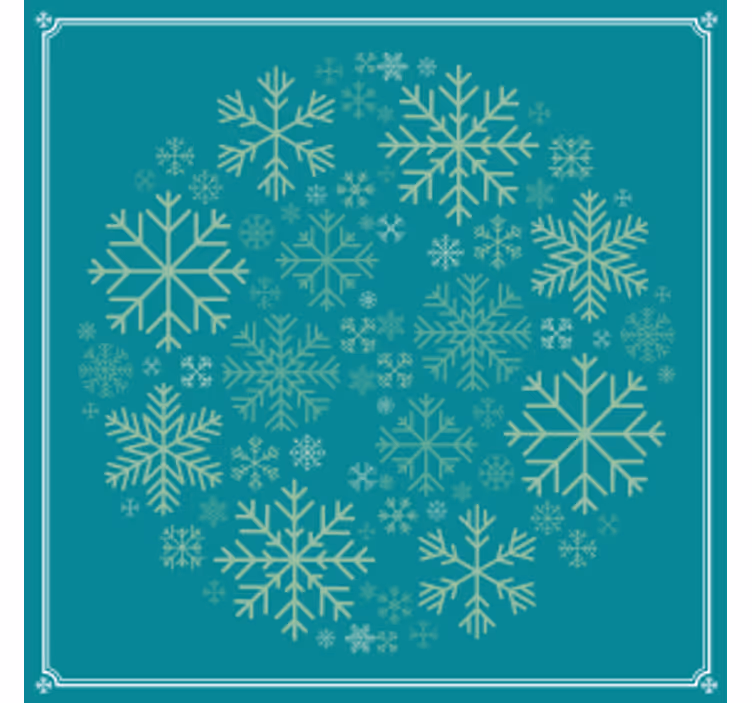 Kerst onderzetters met sneeuwvlokkenpatroon - TenStickers