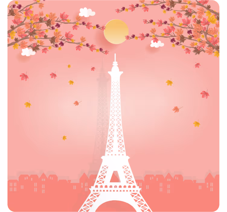 Moderne onderzetters eiffeltoren herfstlandschap - TenStickers