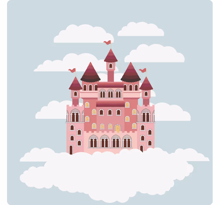 Enge onderzetters fairytale kasteel illustratie - TenStickers
