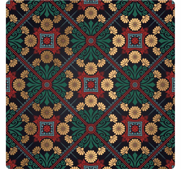 Onderzetters met bloemenpatroon decoratief vel - TenStickers