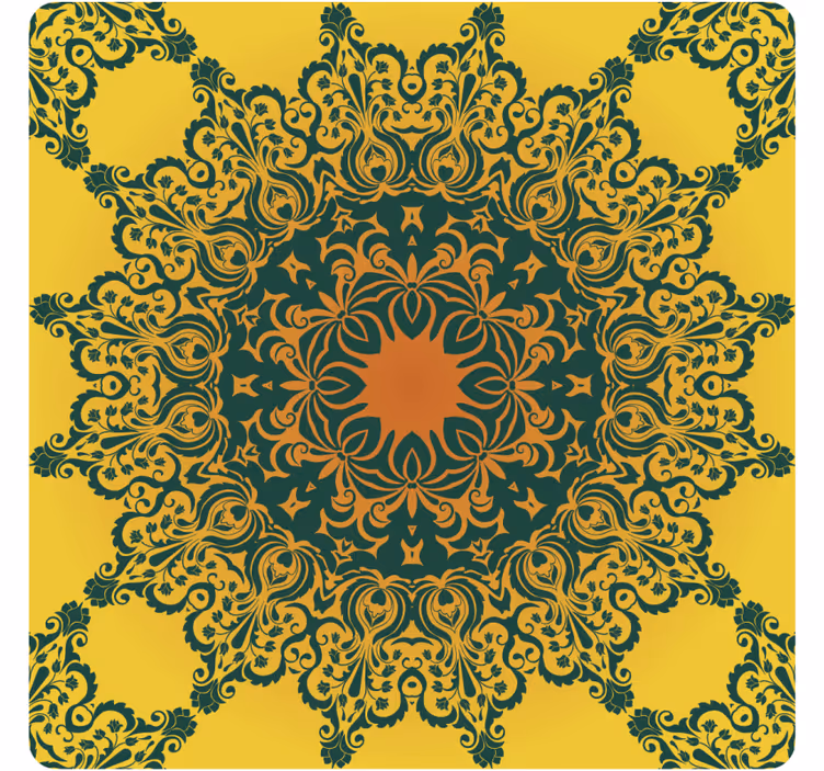 Onderzetters met een ornate geel patroon - TenStickers