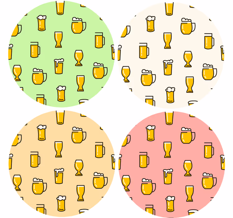 Bier onderzetters Bier patroon - TenStickers