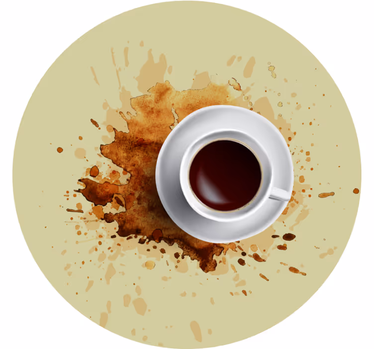 Enge onderzetters met koffiemok en spetter - TenStickers