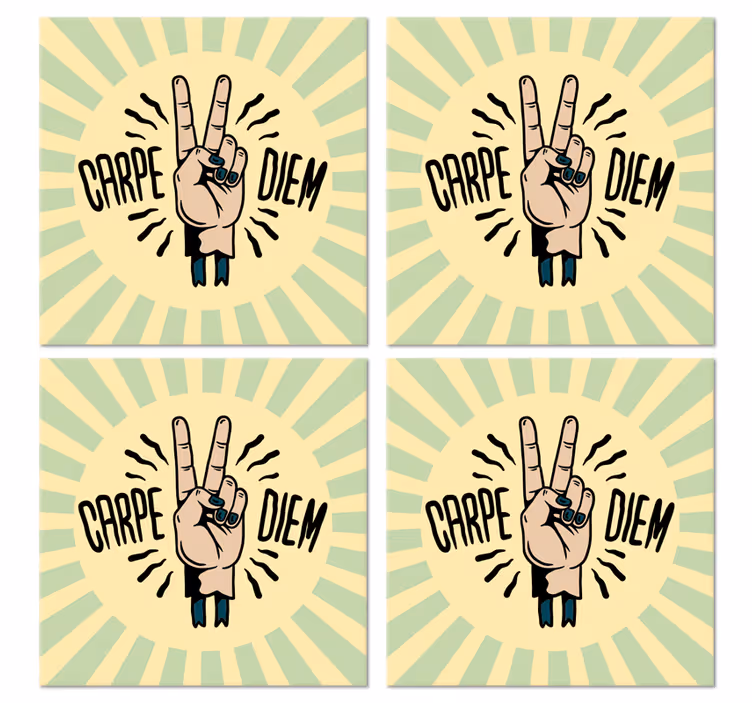 Tekst onderzetters vredes hand symbool - TenStickers