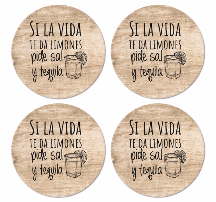 Tekst onderzetters geniet van de momenten in het leven - TenStickers