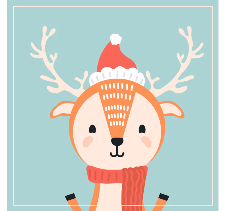 Kerst onderzetters feestelijke rendier karakter - TenStickers