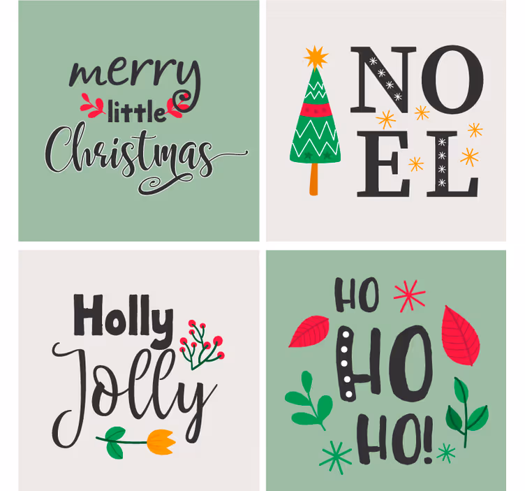 Kerst onderzetters elfa ho ho graphic - TenStickers