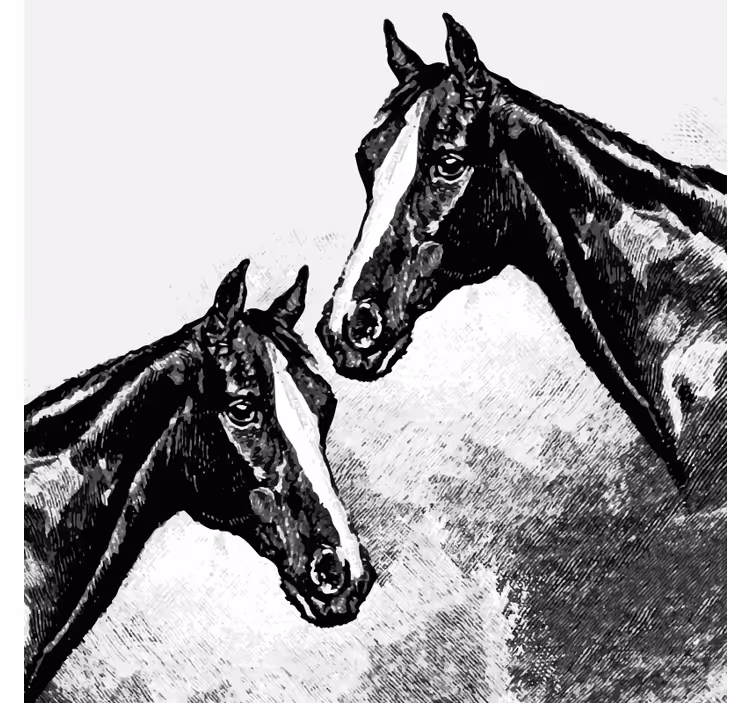 Vintage onderzetters dubbele paardenhoofden - TenStickers