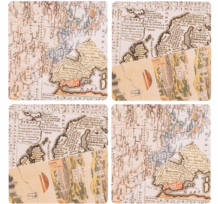 Vintage onderzetters met wereldkaartdesign - TenStickers
