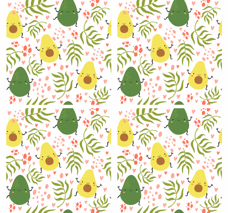 Enge onderzetters schattig avocado patroon - TenStickers
