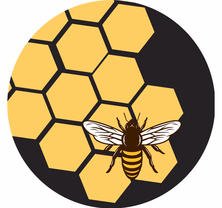 Enge onderzetters bijen en honingraatpatroon - TenStickers