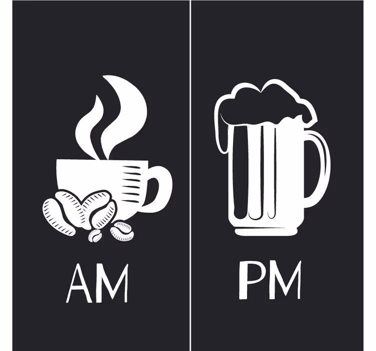 Tekst onderzetters ochtendkoffie avondbier - TenStickers
