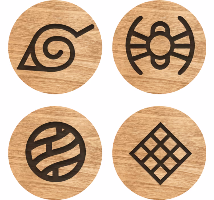 Enge onderzetters symbolische houten cirkels - TenStickers
