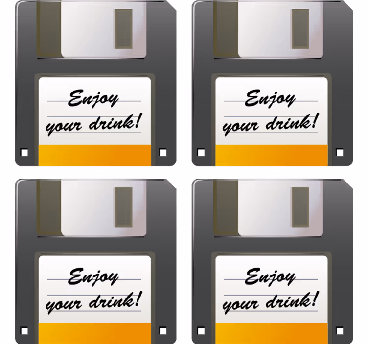 Onderzetters floppy disk drinkherinnering - TenStickers