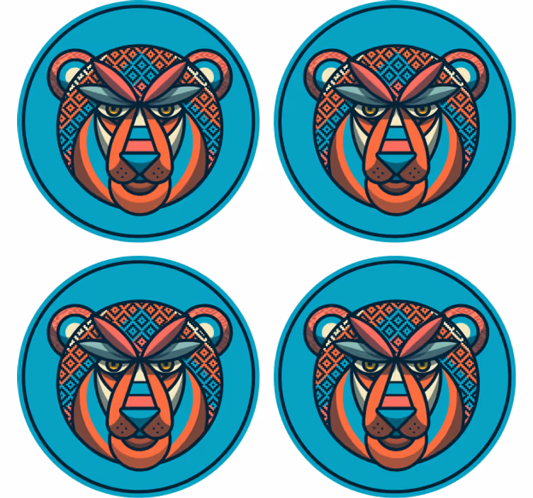 Moderne onderzetters met tribale dierenmotieven - TenStickers