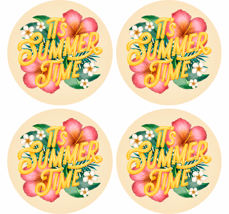 Tekst onderzetters bloemige zomerquote - TenStickers