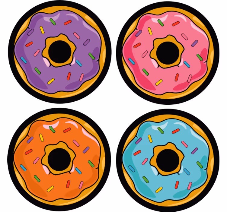 Enge onderzetters met kleurrijke sprinkles - TenStickers
