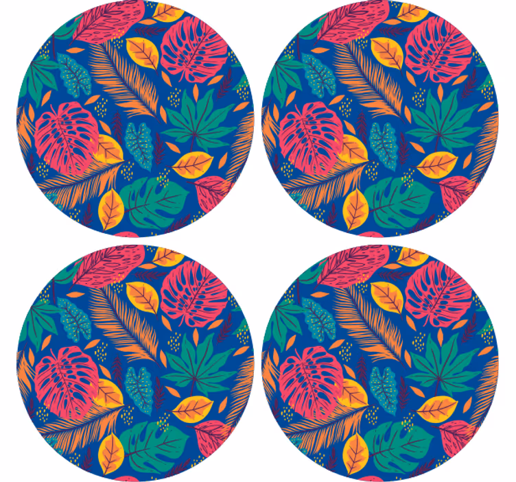 Onderzetters tropische bladprint - TenStickers