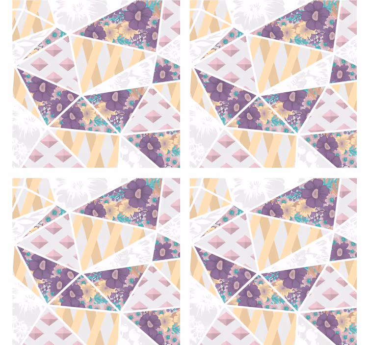 Onderzetters geometrische bloempatronen - TenStickers