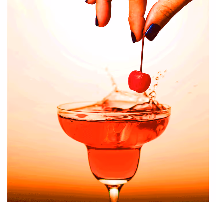 Moderne onderzetters cherry splash cocktail genot - TenStickers