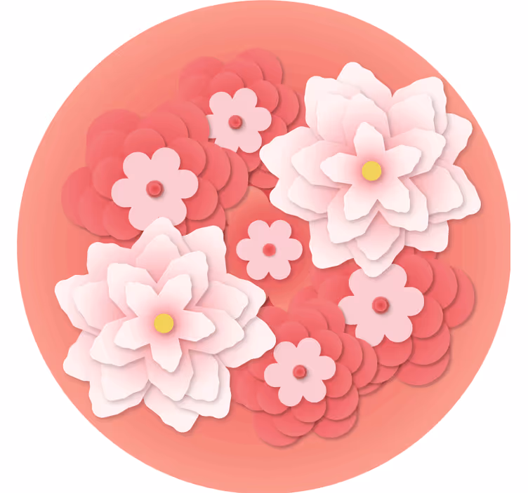 Enge onderzetters gelaagd bloemenarrangement - TenStickers