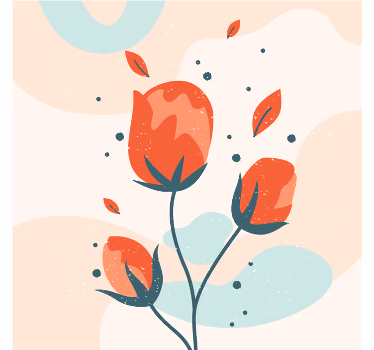 Moderne onderzetters stijlvol bloemenarrangement - TenStickers