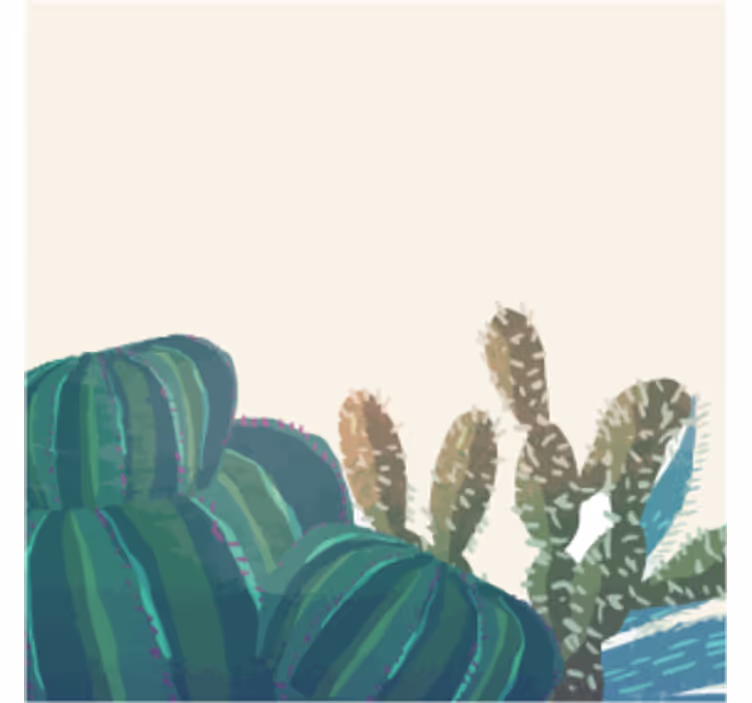 Onderzetters cactussen arrangement met textuur - TenStickers