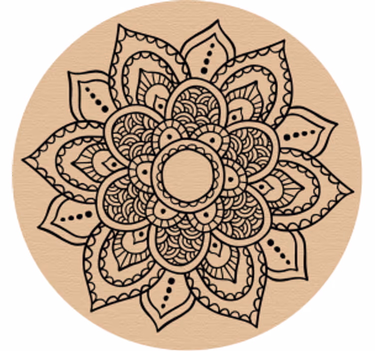 Onderzetters met ingewikkeld bloemmotief - TenStickers