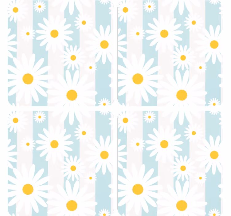 Enge onderzetters met daisy bloemenmotief - TenStickers